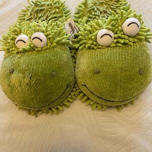 Charming Green Frog Slippers for Women